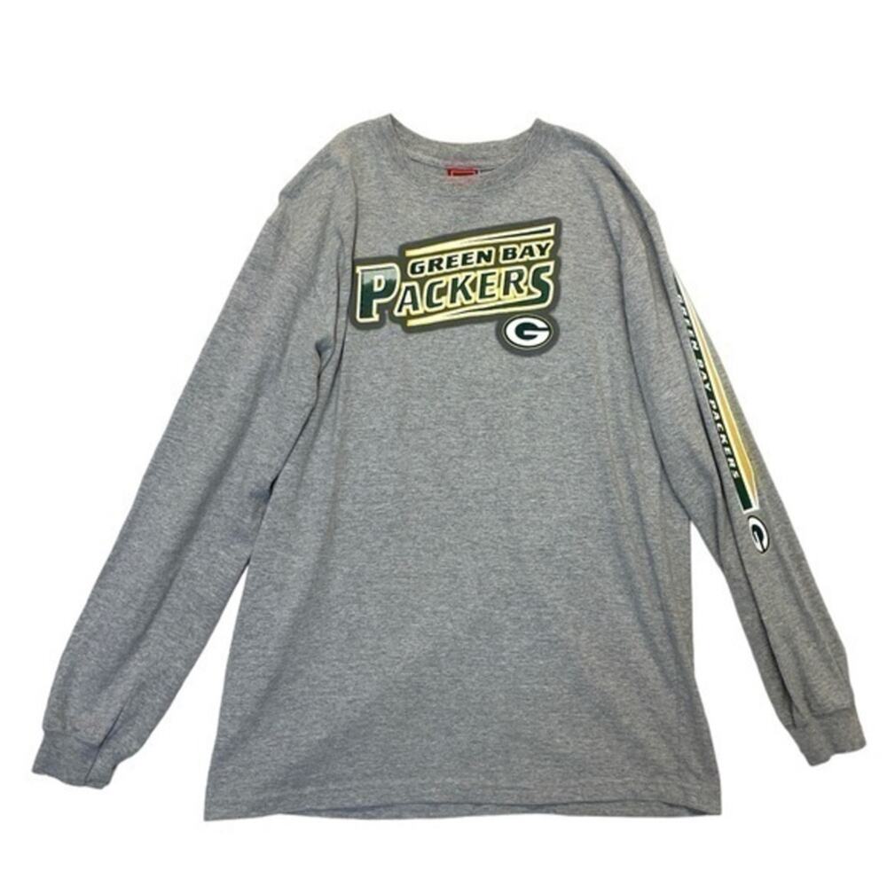 NFL Green Bay Packers T-shirt Size Boys XL 18-20 gray green yellow graphic tee
